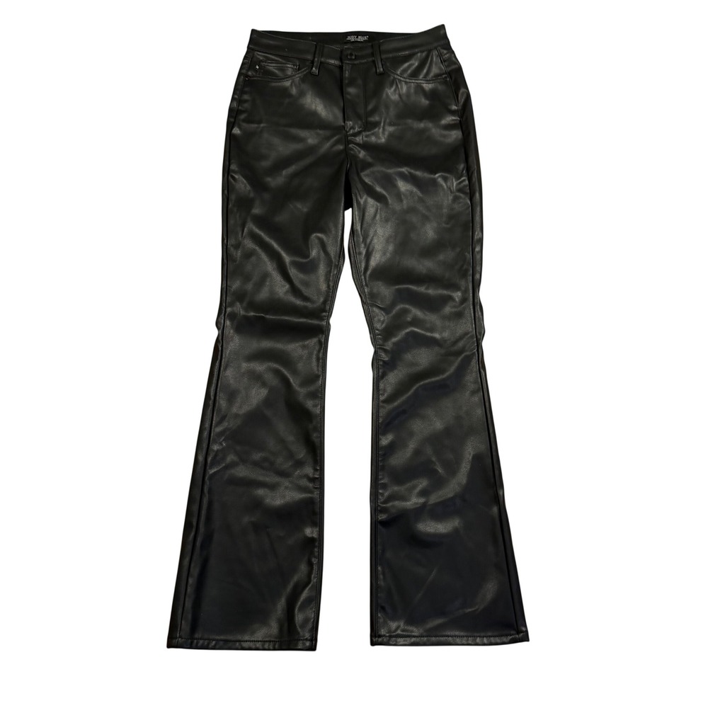 Judy Blue Black Faux Leather Bootcut‎ Pants High Rise JB88885 BK Womens 7/28